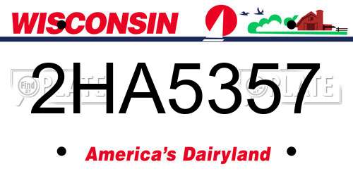 2HA5357 Wisconsin License Plate