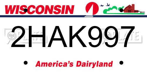 2HAK997 Wisconsin License Plate