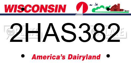 2HAS382 Wisconsin License Plate