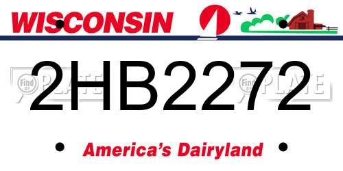 2HB2272 Wisconsin License Plate