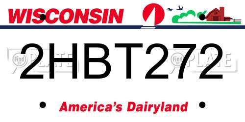 2HBT272 Wisconsin License Plate