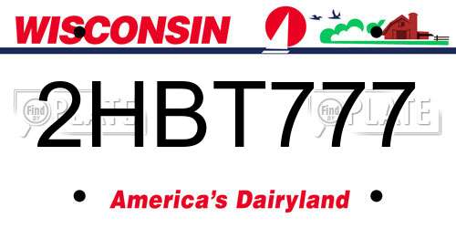 2HBT777 Wisconsin License Plate