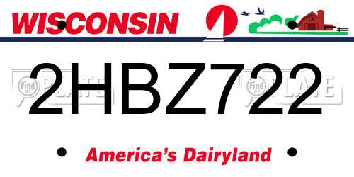 2HBZ722 Wisconsin License Plate