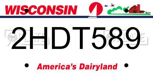 2HDT589 Wisconsin License Plate