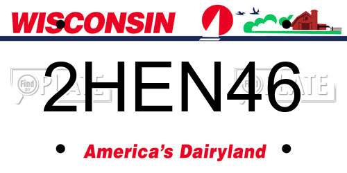 2HEN46 Wisconsin License Plate