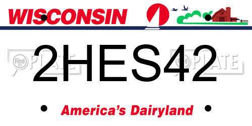 2HES42 Wisconsin License Plate