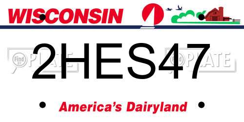 2HES47 Wisconsin License Plate