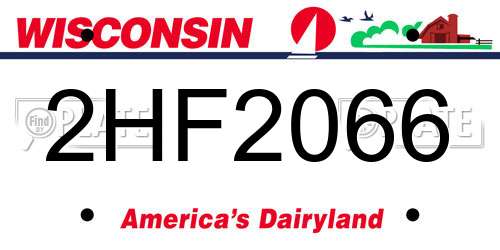 2HF2066 Wisconsin License Plate