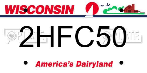 2HFC50 Wisconsin License Plate