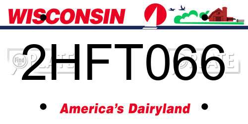 2HFT066 Wisconsin License Plate