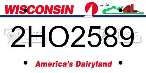 2HO2589 Wisconsin License Plate