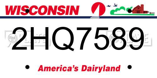 2HQ7589 Wisconsin License Plate