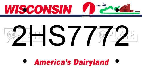 2HS7772 Wisconsin License Plate