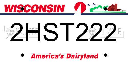 2HST222 Wisconsin License Plate