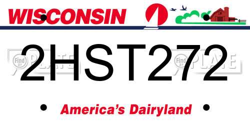 2HST272 Wisconsin License Plate