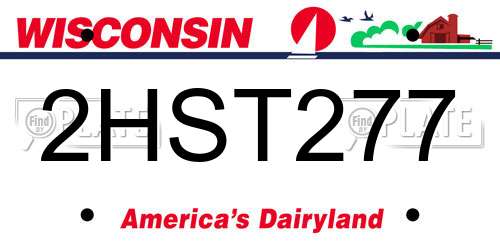 2HST277 Wisconsin License Plate