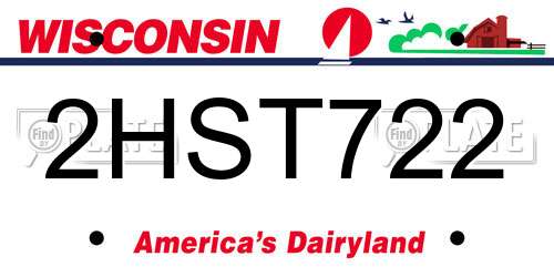 2HST722 Wisconsin License Plate