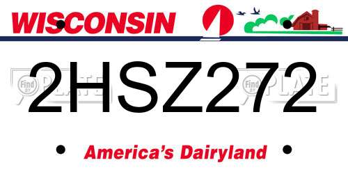 2HSZ272 Wisconsin License Plate