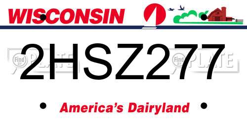 2HSZ277 Wisconsin License Plate