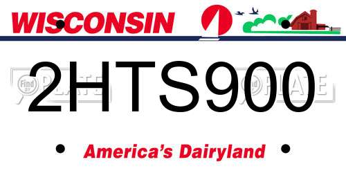 2HTS900 Wisconsin License Plate