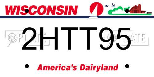 2HTT95 Wisconsin License Plate