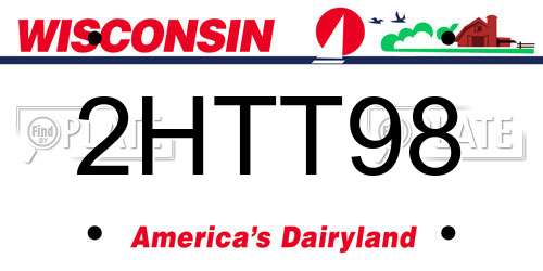 2HTT98 Wisconsin License Plate