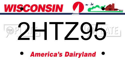 2HTZ95 Wisconsin License Plate