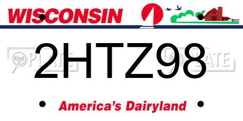 2HTZ98 Wisconsin License Plate