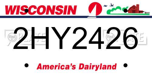 2HY2426 Wisconsin License Plate
