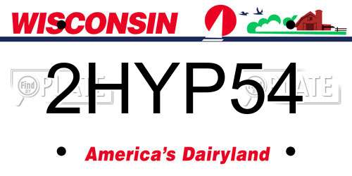 2HYP54 Wisconsin License Plate