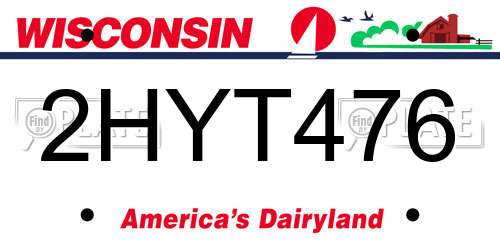 2HYT476 Wisconsin License Plate