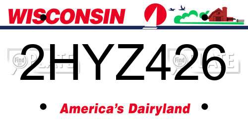2HYZ426 Wisconsin License Plate