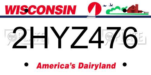 2HYZ476 Wisconsin License Plate