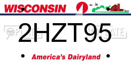 2HZT95 Wisconsin License Plate