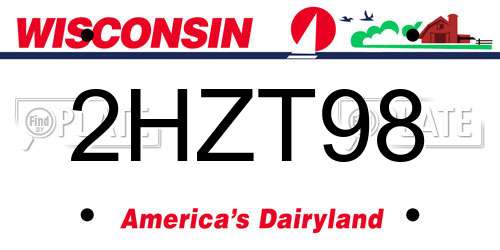 2HZT98 Wisconsin License Plate