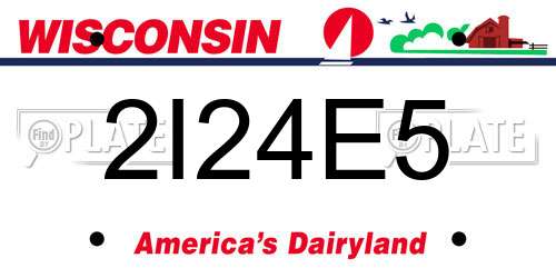 2I24E5 Wisconsin License Plate