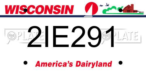 2IE291 Wisconsin License Plate