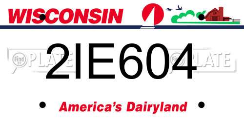 2IE604 Wisconsin License Plate