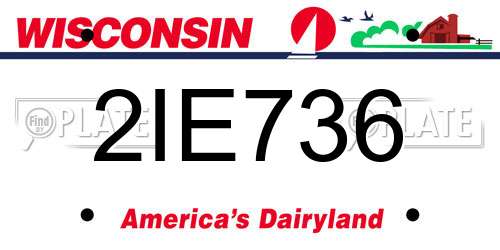 2IE736 Wisconsin License Plate