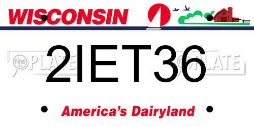 2IET36 Wisconsin License Plate