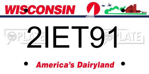 2IET91 Wisconsin License Plate