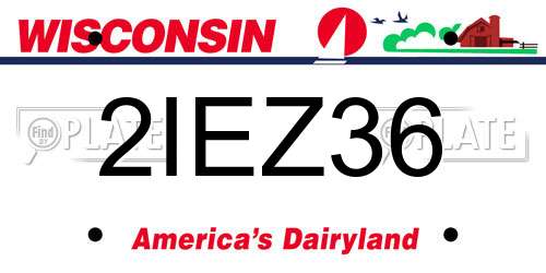 2IEZ36 Wisconsin License Plate