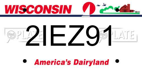 2IEZ91 Wisconsin License Plate