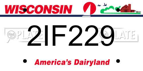 2IF229 Wisconsin License Plate
