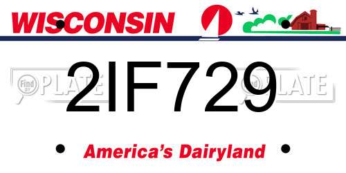 2IF729 Wisconsin License Plate