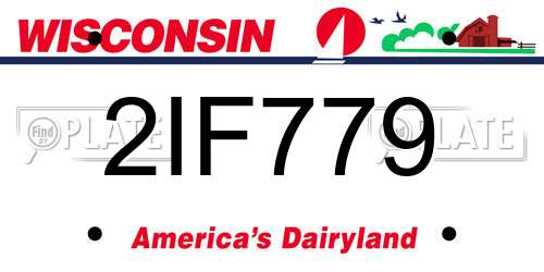 2IF779 Wisconsin License Plate