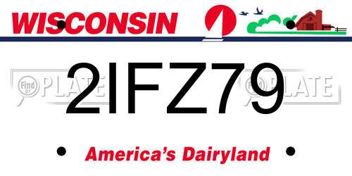 2IFZ79 Wisconsin License Plate