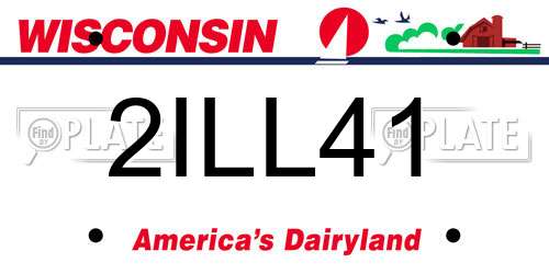 2ILL41 Wisconsin License Plate
