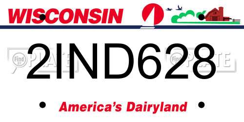 2IND628 Wisconsin License Plate