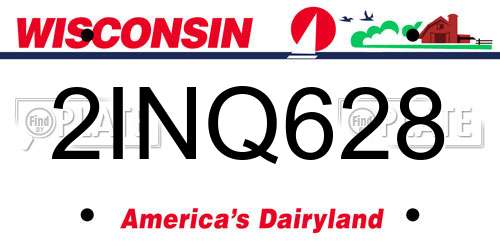 2INQ628 Wisconsin License Plate